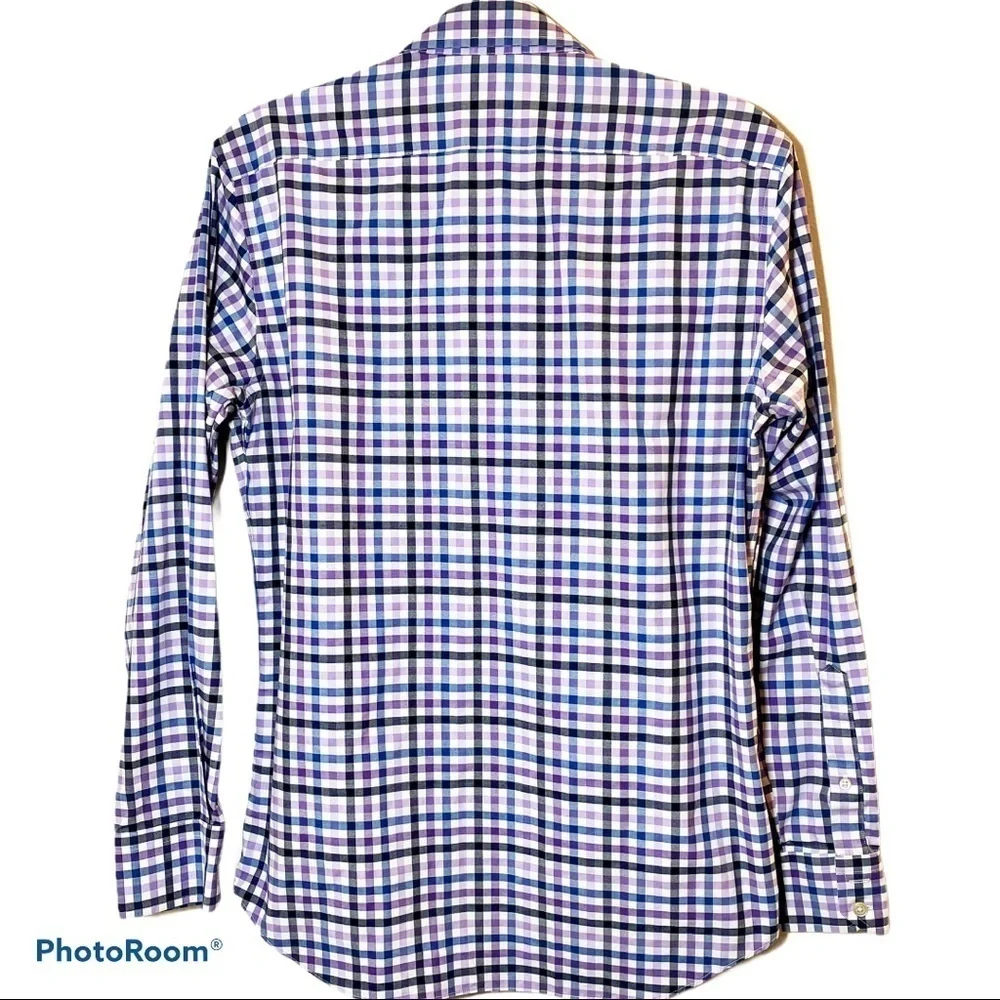 BANANA REPUBLIC Plaid Cotton Slim Fit Non-Iron Button Up Casual Shirt,‎ Small
